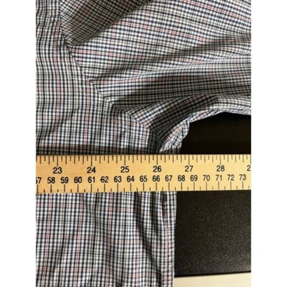 Peter Millar Summer Comfort Shirt 2XL XXL Blue White Nylon Gingham Crown Outdoor - Picture 7 of 9